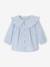 Striped seersucker blouse for babies striped blue 
