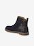 Girls' leather and glitter boots, nursery collection camel+navy blue 