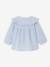 Striped seersucker blouse for babies striped blue 
