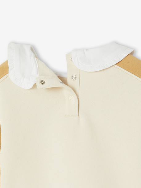 Girl's sweatshirt with a Peter Pan collar ochre 