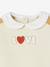 Girl's sweatshirt with a Peter Pan collar ochre 