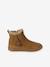 Girls' lined leather boots camel 