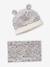 Sherpa-Lined Floral Print Beanie & Snood Set for Babies printed pink 
