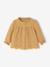 Embroidered blouse for babies ecru+ochre 