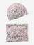 Floral Beanie + Snood Set dusky pink 