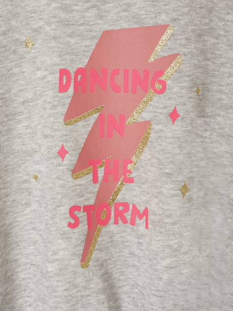 Cropped Sweatshirt with Glittery Detail for Girls marl grey 