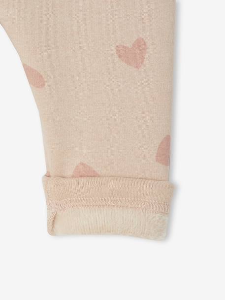 Fleece lined leggings for babies night blue+rosy+terracotta 