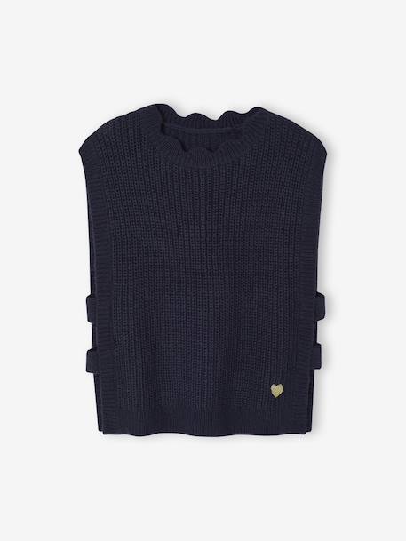 Fancy Sleeveless Jumper for Girls navy blue+olive 