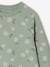 Fleece Dress with Bright Flowers for Girls sage green 