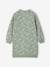 Fleece Dress with Bright Flowers for Girls sage green 