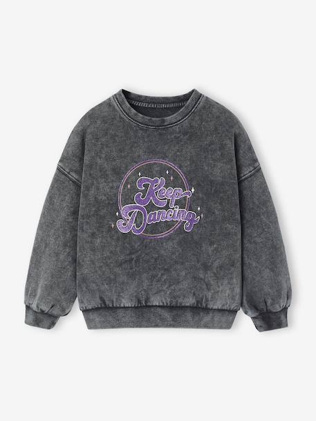 Sportswear Sweatshirt with Glittery Detail, for Girls anthracite 