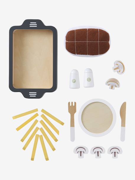 Felt and FSC® wood roast and accessories red 