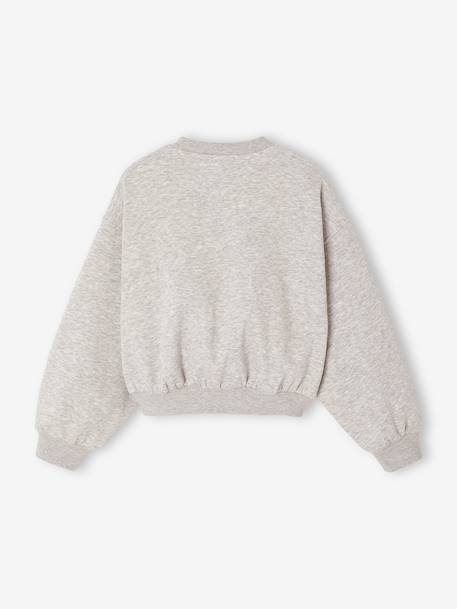 Cropped Sweatshirt with Glittery Detail for Girls marl grey 