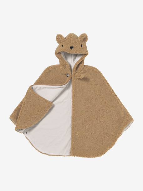 Travel Poncho Adaptable to Car Seat & Baby Carrier beige+ecru 
