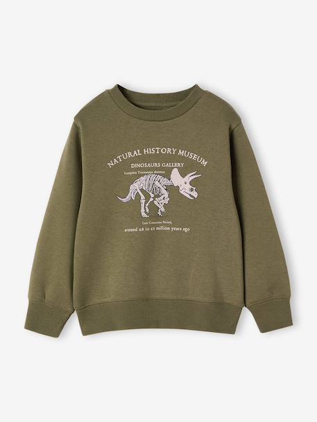 Round-Neck Sweatshirt with Print, for Boys khaki+night blue 