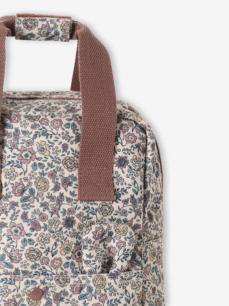 Girls' rucksack with flower print printed pink 