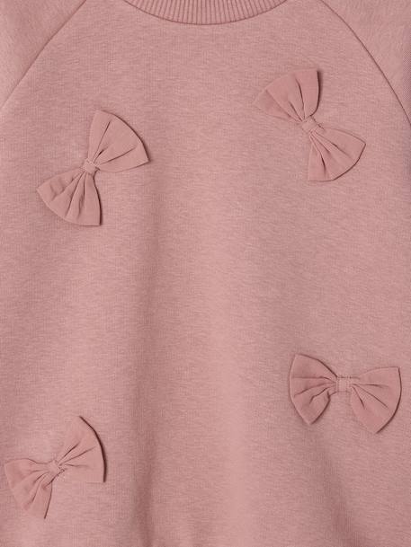 Sweatshirt with raised bow details for girls blush 