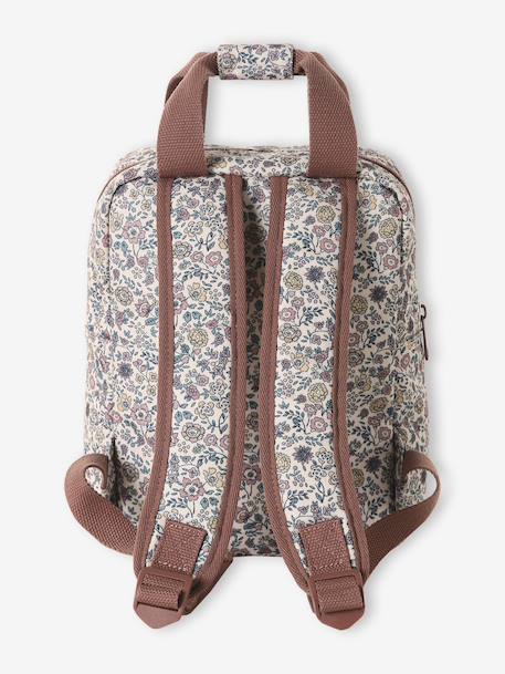 Girls' rucksack with flower print printed pink 