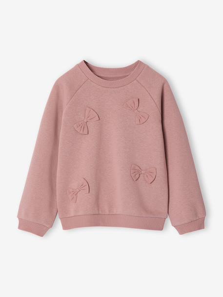 Sweatshirt with raised bow details for girls blush 