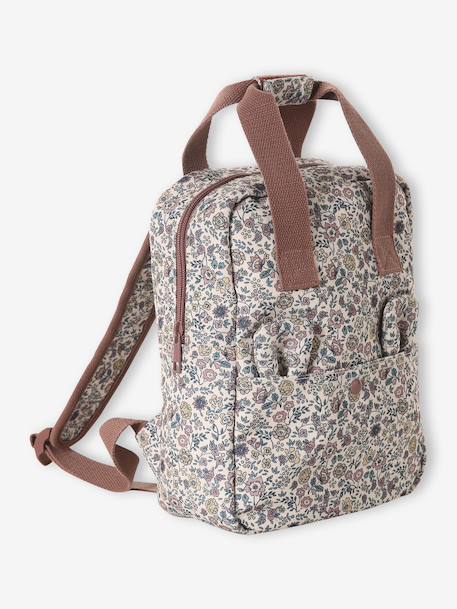 Girls' rucksack with flower print printed pink 
