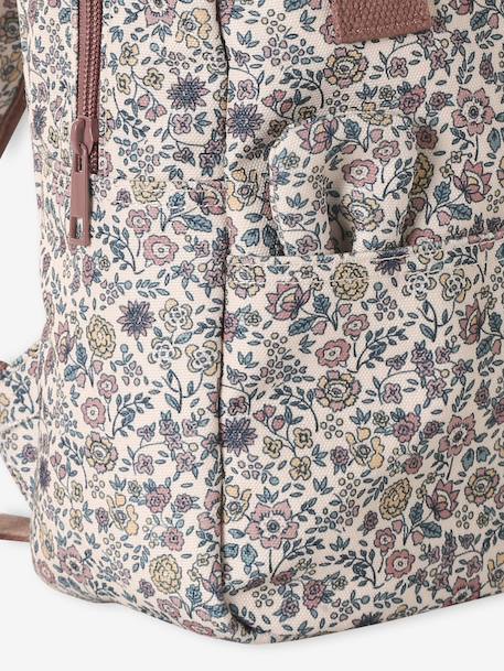 Girls' rucksack with flower print printed pink 