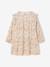 Printed Frilly Dress for Girls navy blue+sage green+vanilla 