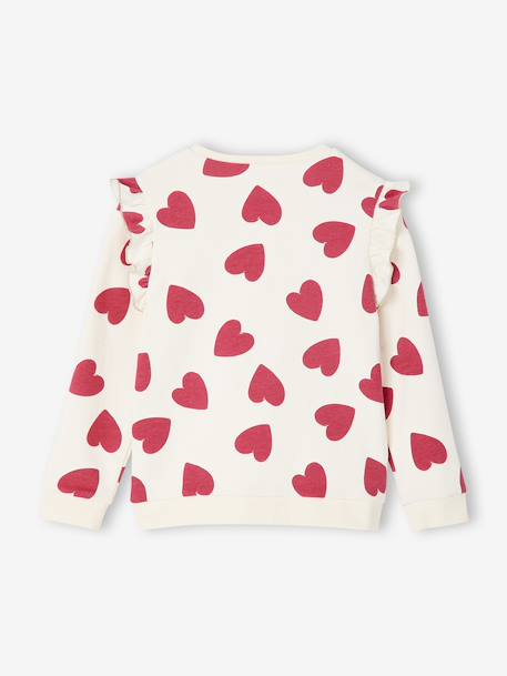 Sweatshirt with Ruffles & Message for Girls grey green+ink blue+vanilla 