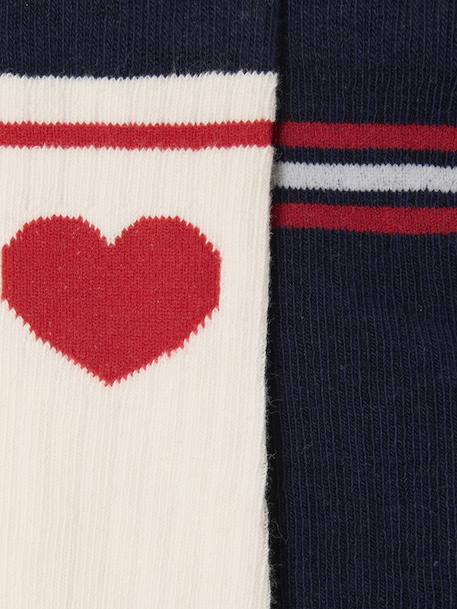 Pack of 2 Pairs of Knee-High Socks for Girls ecru 