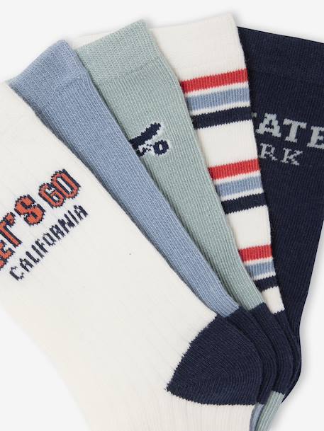 Pack of 5 pairs of 'Skate' socks for boys ecru 