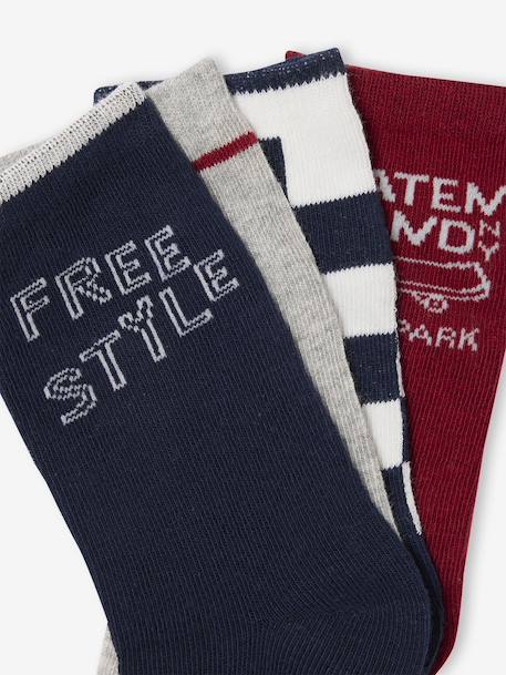 Pack of 4 Pairs of 'Skate' Socks for Boys navy blue 