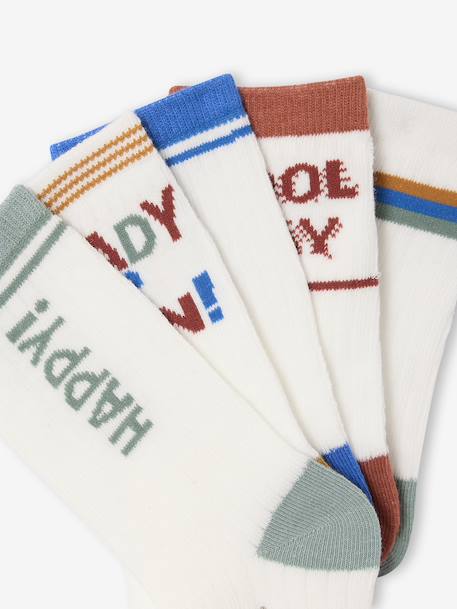 Pack of 5 pairs of 'Cool' socks for boys ecru 