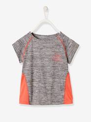 Girls-Sportswear-Short-Sleeved Sports T-Shirt for Girls, Star Motif
