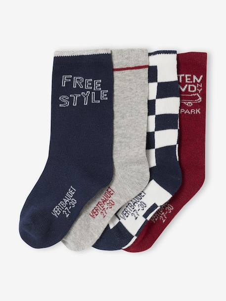 Pack of 4 Pairs of 'Skate' Socks for Boys navy blue 