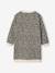Fleece Dress with Frill for Girls ecru+emerald green+vanilla 