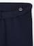 Girls' wide leggings lined with fleece knit emerald green+navy blue 