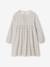 Cotton Gauze Dress with Fancy Bows for Girls ecru+olive 