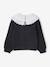 Soft Knit Jumper with Embroidered Double Collar, for Girls anthracite+rose 