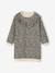 Fleece Dress with Frill for Girls ecru+emerald green+vanilla 