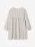 Cotton Gauze Dress with Fancy Bows for Girls ecru+olive 