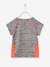 Short-Sleeved Sports T-Shirt for Girls, Star Motif Grey 