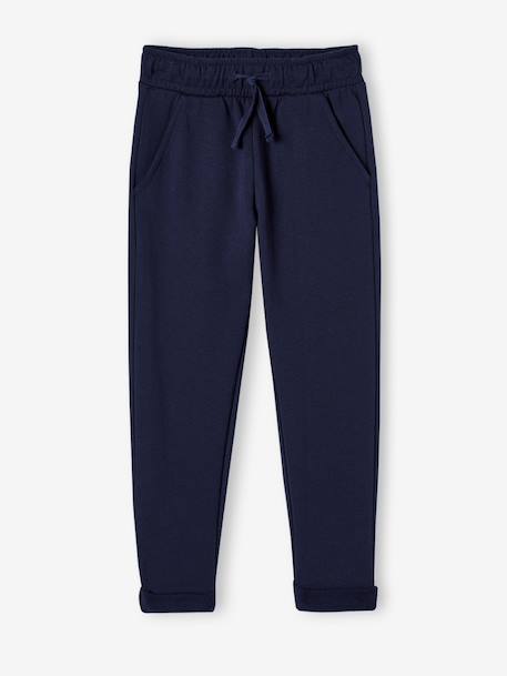 Boys' Fleece Trousers ink blue+printed black 