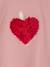 Long Sleeve T-Shirt with Heart in Relief, for Girls blush+ecru+green 