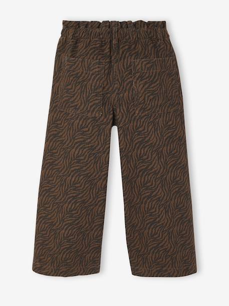 Wide-leg paperbag leopard print trousers for girls beige+chocolate+multicoloured+vanilla 