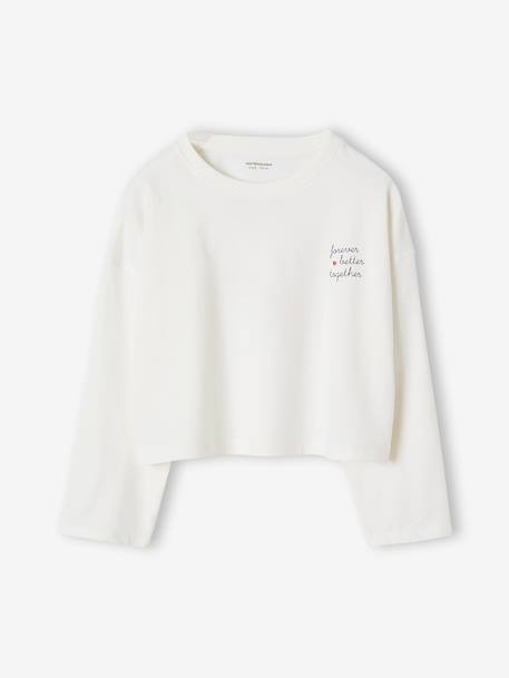 Long-Sleeved Crop Top anthracite+ecru 
