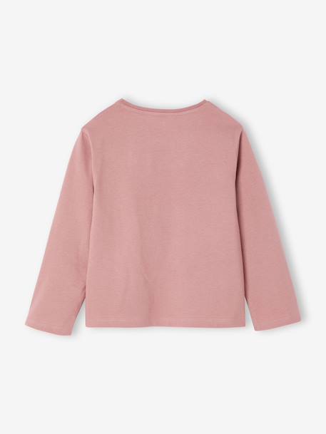Long Sleeve T-Shirt with Heart in Relief, for Girls blush+ecru+green 