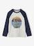 Top with Graphic Motif & Raglan Sleeves for Boys khaki+lichen+marl white+pecan nut 