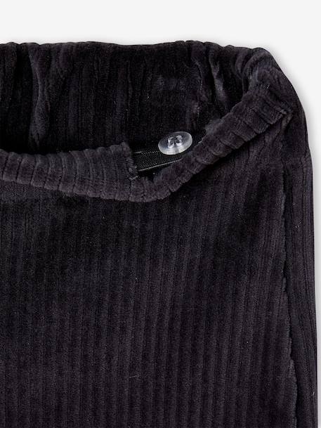 Wide Corduroy Trousers for Girls anthracite+BROWN MEDIUM SOLID+chocolate+ecru+grey blue+khaki+mauve+plum+rose 