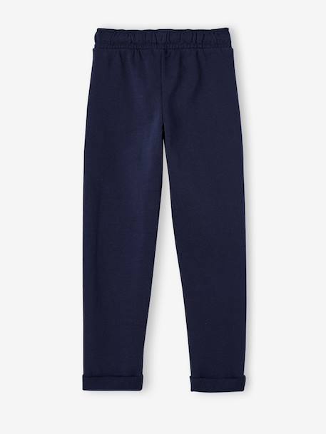Boys' Fleece Trousers ink blue+printed black 