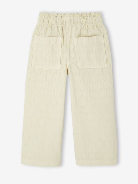 Wide-Leg Polka Dot Trousers ecru 