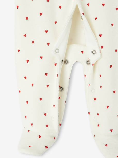 Pack of 3 Velour 'Hearts' Sleepsuits for Newborns night blue 